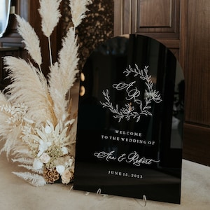Black Acrylic Welcome Sign - Arch Wedding Sign - Wedding Welcome Sign - Wedding Signage - Acrylic Wedding Signs - Wedding Decor