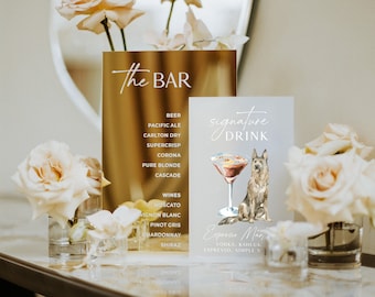 Dog Signature Drink - Wedding Bar Sign - Signature Drinks Sign - Wedding Drink Menu - Signature Cocktail Sign - Dog Wedding Bar Sign