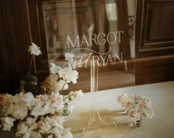 Acrylic Sign Stand - Clear Acrylic Stand - Floor Easel - Wedding Sign Easel -  Acrylic Easel - Table Stand - Easel for Wedding Sign