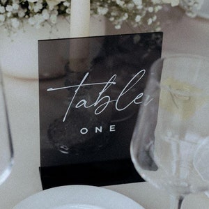 Wedding Table Numbers - Smokey Black Table Number - Acrylic Table Numbers - Wedding Table Decor - Acrylic Table Signs - Table Setting