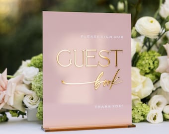 Set of Three Wedding Signs -  8x10" Acrylic Signage - Dusty Pink Table Decor - Guestbook, Cards and Gifts, In Loving Memory - Reception Sign