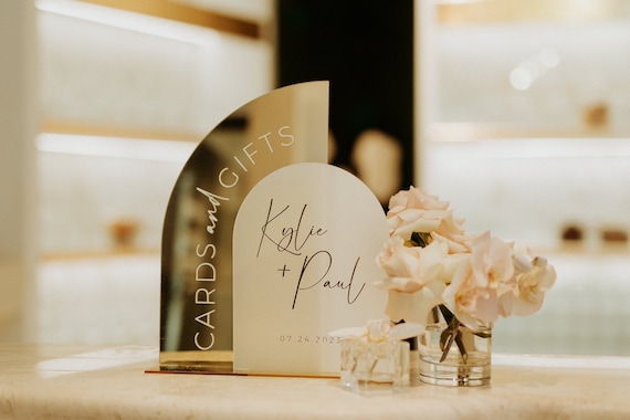Cards and Gifts Sign - Wedding Signage - Wedding Gift Table Sign - Wedding Table Decor - Gold Mirror Wedding Sign - Wedding Reception Decor