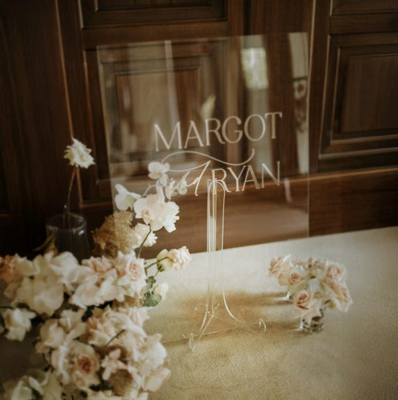 Acrylic Sign Stand - Clear Acrylic Stand - Floor Easel - Wedding Sign Easel -  Acrylic Easel - Table Stand - Easel for Wedding Sign