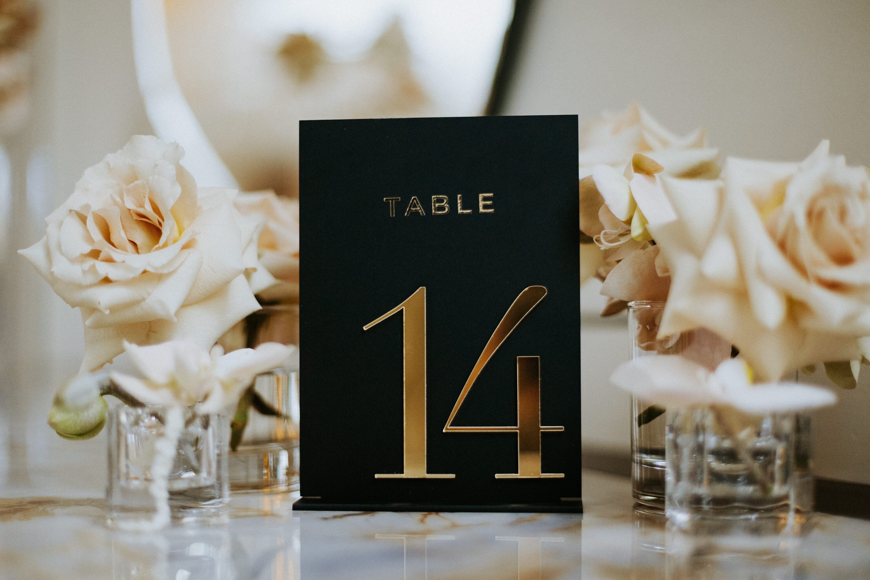 Black Wedding Table Numbers Modern Table Signs for Wedding Etsy