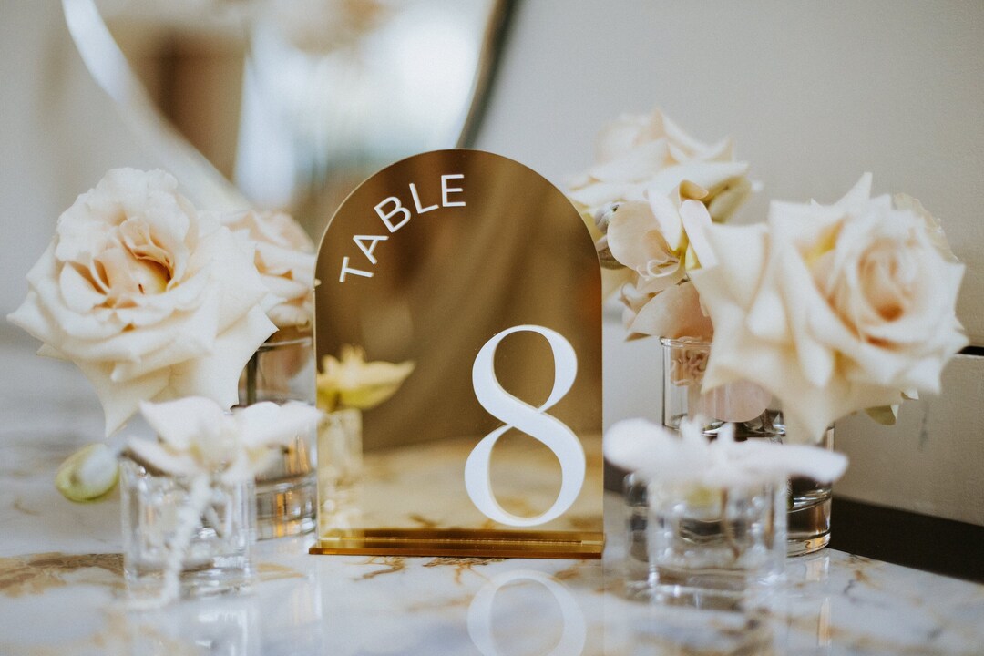 Gold Mirror Wedding Table Numbers Wedding Table Signs 3D Table Numbers