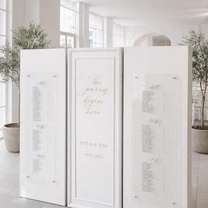 Panel Seating Map Clear Acrylic Wedding Seating Chart Set - Floating Guest List Display ...