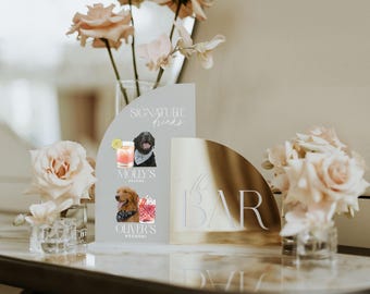 Wedding Bar Sign - Dog Signature Drinks - Pet Bar Sign - Wedding Cocktails Sign - Wedding Bar Menu - Acrylic Bar Sign - Wedding Drinks