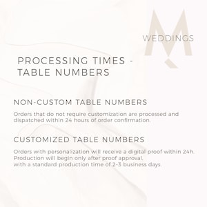 White Acrylic Table Numbers - Wedding Table Decor - 3D Gold Mirror Table Signs - Wedding Reception Decorations - Table Signs with Stands image 8