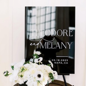 Black Acrylic Wedding Welcome Sign - Wedding Signage - Black Wedding Decor - Custom Acrylic Sign - Reception Welcome Sign