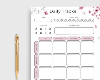 Daily Health Tracker, Sleep tracker, Meal Tracker, Pain level tracker, Hydration tracker, Energy level tracker & Stress level tracker.