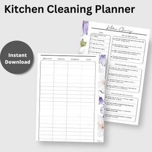 Kitchen Cleaning Planner - Spring Mood