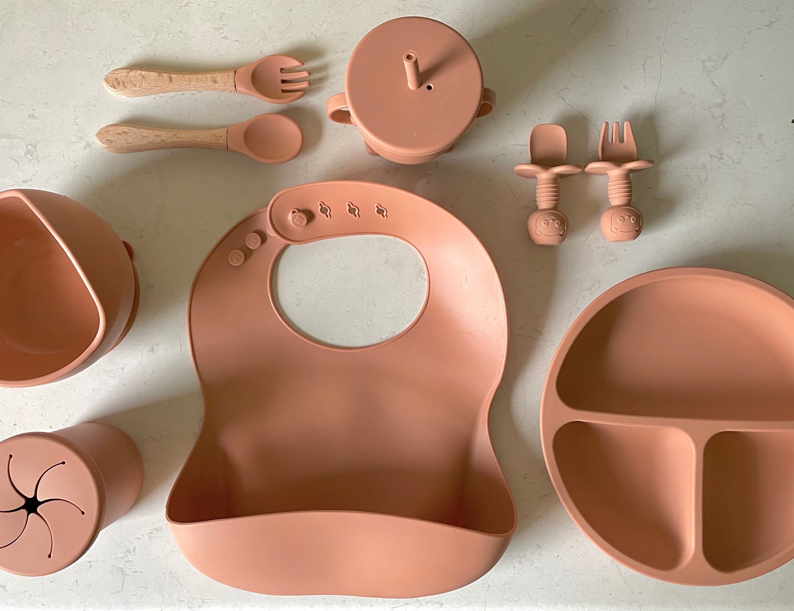 CAVEE Silicone Baby Feeding Set (BPA-Free) with Suction Plate and