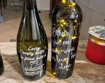 Lighted wine bottles