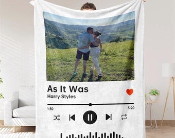 Manta musical personalizada de Spotify, regalo de portada de álbum de fotos personalizado