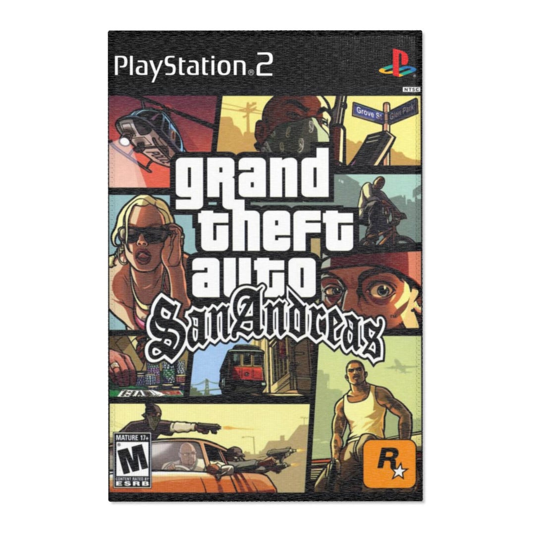 GTA San Andreas Video Game Rug, Retro Gaming Rug, Aesthetic Rug, Gamer ...