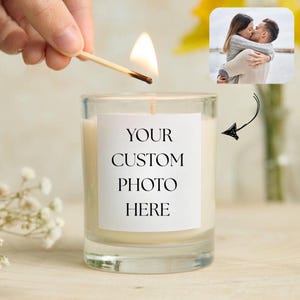 Custom Photo Candle, Personalized Picture Candle Gift, Gift for Her, Memorial Candle, Custom Gift for Friend, Birthday Gift, Christmas Gift