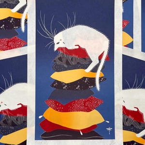 Sweet Dreams - hand-printed linocut art (22x37 cm)