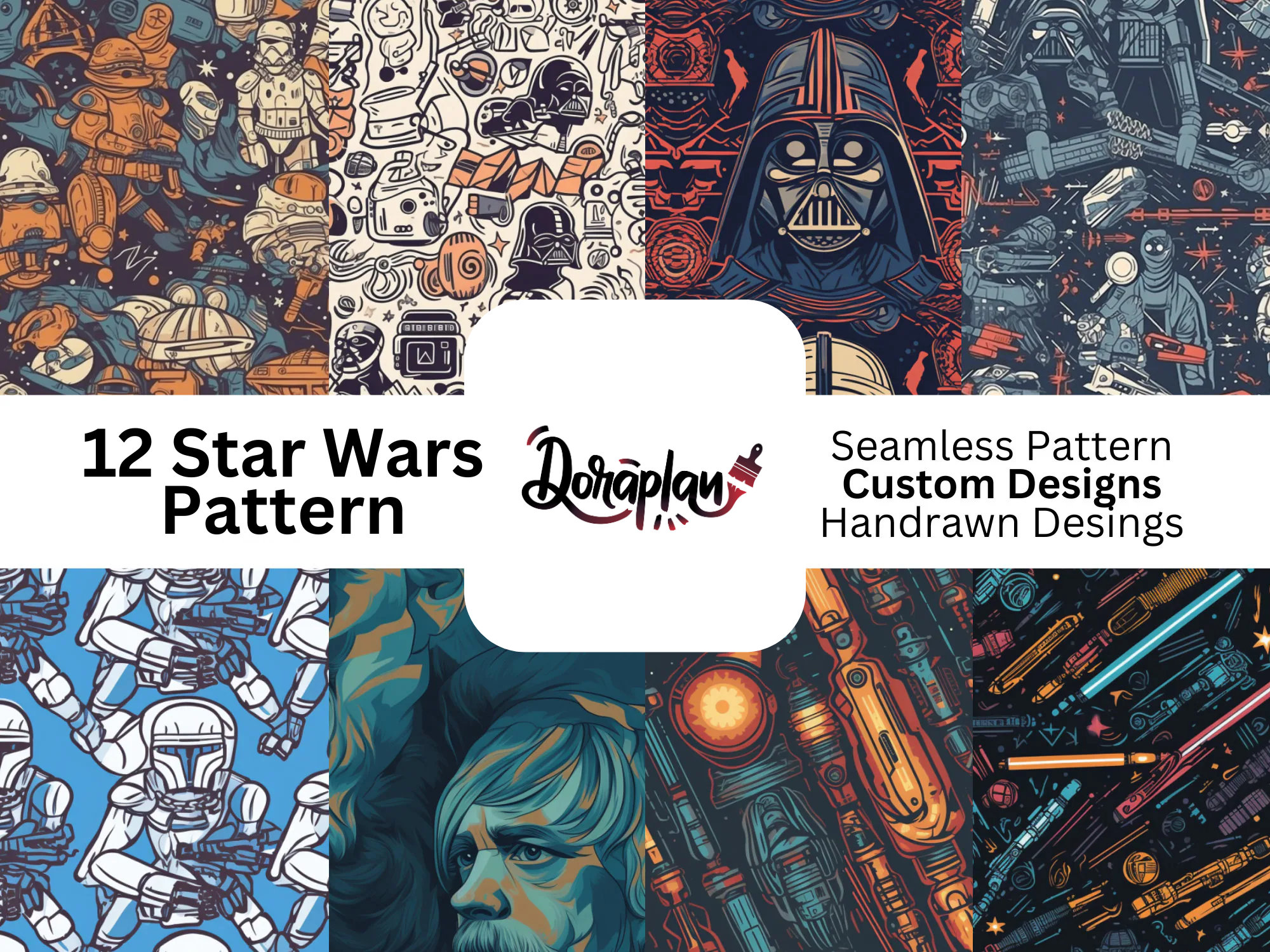 12 Star Wars Seamless Patterns DIGITAL Papers Seamless Etsy