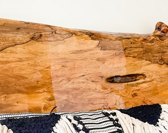 Gorgeous Ambrosia Maple Wood Epoxy Live Edge headboard