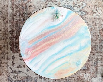 Luxury Geode Inspired Neptune pink and blue epoxy resin table