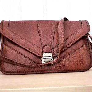 Original 1970s Vintage Faux Leather Bag 70s Bag