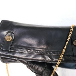 Vintage Clutch Leather Shoulder Bag 50s 60s