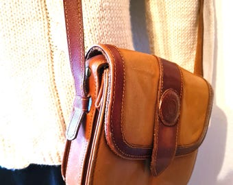 Vintage Saddle Bag Natural Leather Henry 80s Shoulder Bag
