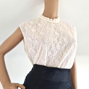 True Vintage 50s 60s Blouse Lace
