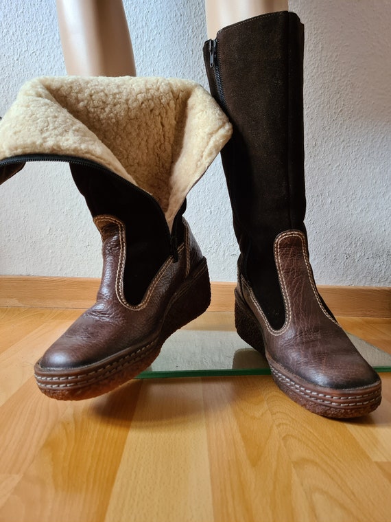 Original 70s Hippie Vintage Lambskin Boots