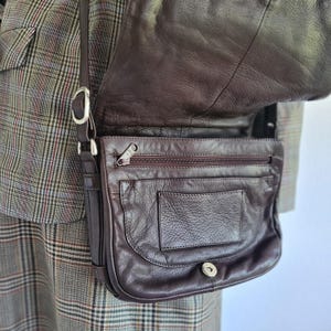 Vintage 80s Leather Bag 80er Jahre Schultertasche Leder