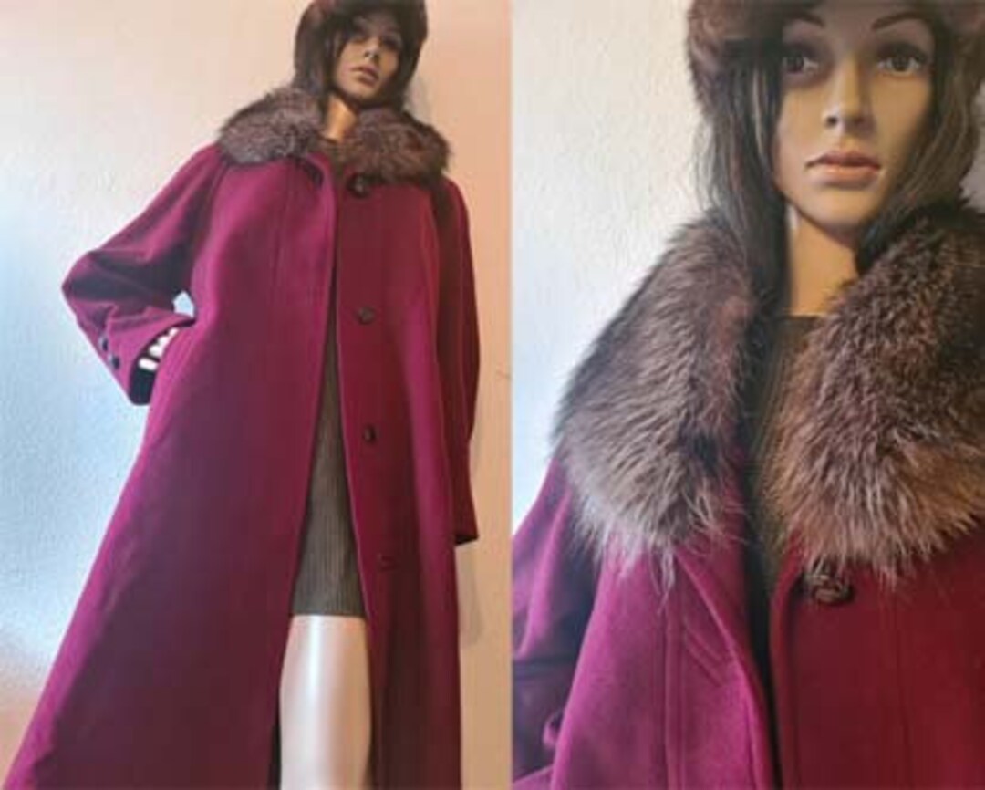 Vintage 60s Mettner Berlin 60s Coat Wool Fur - Etsy UK