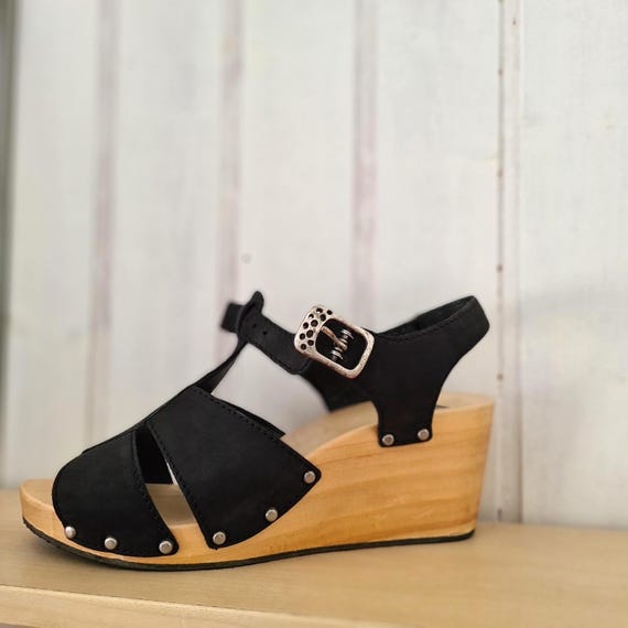 Berkemann Sandals Wood Wooden Shoe Nappa, Red Manufactum