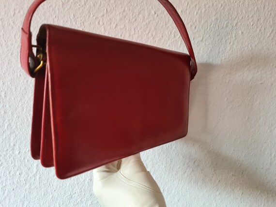 Red leather bag by André Courrèges for Courrèges, 1960s