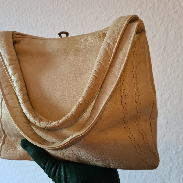 Vintage 40s Bag 50er Jahre Leder Handtasche Tasche