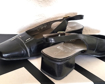 Vintage Riemchensandalen Slingpumps Leder Ara 38