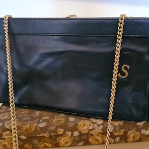 Vintage 60s leather clutch 70s shoulder bag
