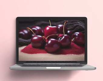 4K Juicy Dark Cherries Wallpaper: Desktop & Macbook Background