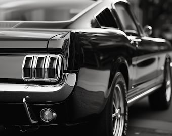 Vintage Mustang Photography: Monochrome Muscle Car Art (Digital Download)
