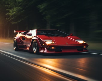 Lamborghini Countach Poster: Classic Car Wall Decor (Digital Download)