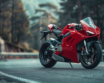 Ducati Panigale V4 Poster: Modern Sport Bike Art (Digital Download)