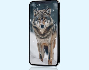 Wolf in Snow 4K Wallpaper: Ultra Detailed Wildlife Lock Screen