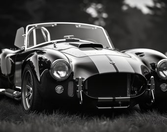 Shelby Cobra Roadster Art: Monochrome Sports Car Photography (Digital Download)