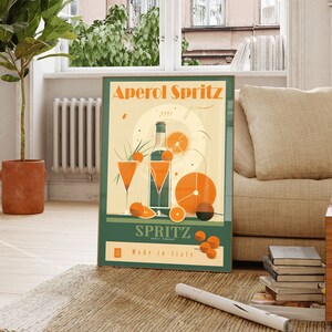 Aperol Spritz Poster, Cocktail Poster, Alcoholic Drink, Kitchen Wall Decoration, Retro Poster, Vintage Picture, Kitchen Decoration, Bar Decoration