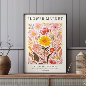 Vintage Poster Matisse Picture Flower Market Wall Decoration Living Room Flowers Art Flower Power Decoration Wildflowers Hallway Picture Bedroom Decoration