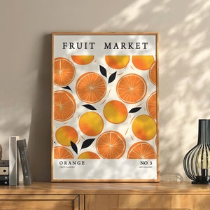 Fruit Market Poster Orange Vintage Decorative Fruits Picture Kitchen Decor Pictures Fruit Gift for Her Bar Pictures Orange Fruit Digital Download