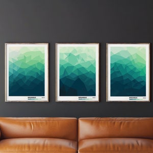 Bauhaus poster set green wall pictures home decoration living room pictures bedroom set of three pictures hallway Bauhaus print green abstract art pictures