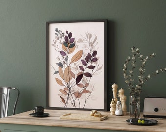 Vintage Plants Decoration Living Room Picture Flowers Wall Decoration Hallway Decor Bedroom Autumn Wall Decoration Wildflowers Bathroom Vintage Gift