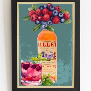Cocktail Poster Aperol Gift for Her Gift Idea for Him Kitchen Decor Aperol Party Poster Wall Decor Kitchen Decor Poster Wall Art Bar Decor Lillet