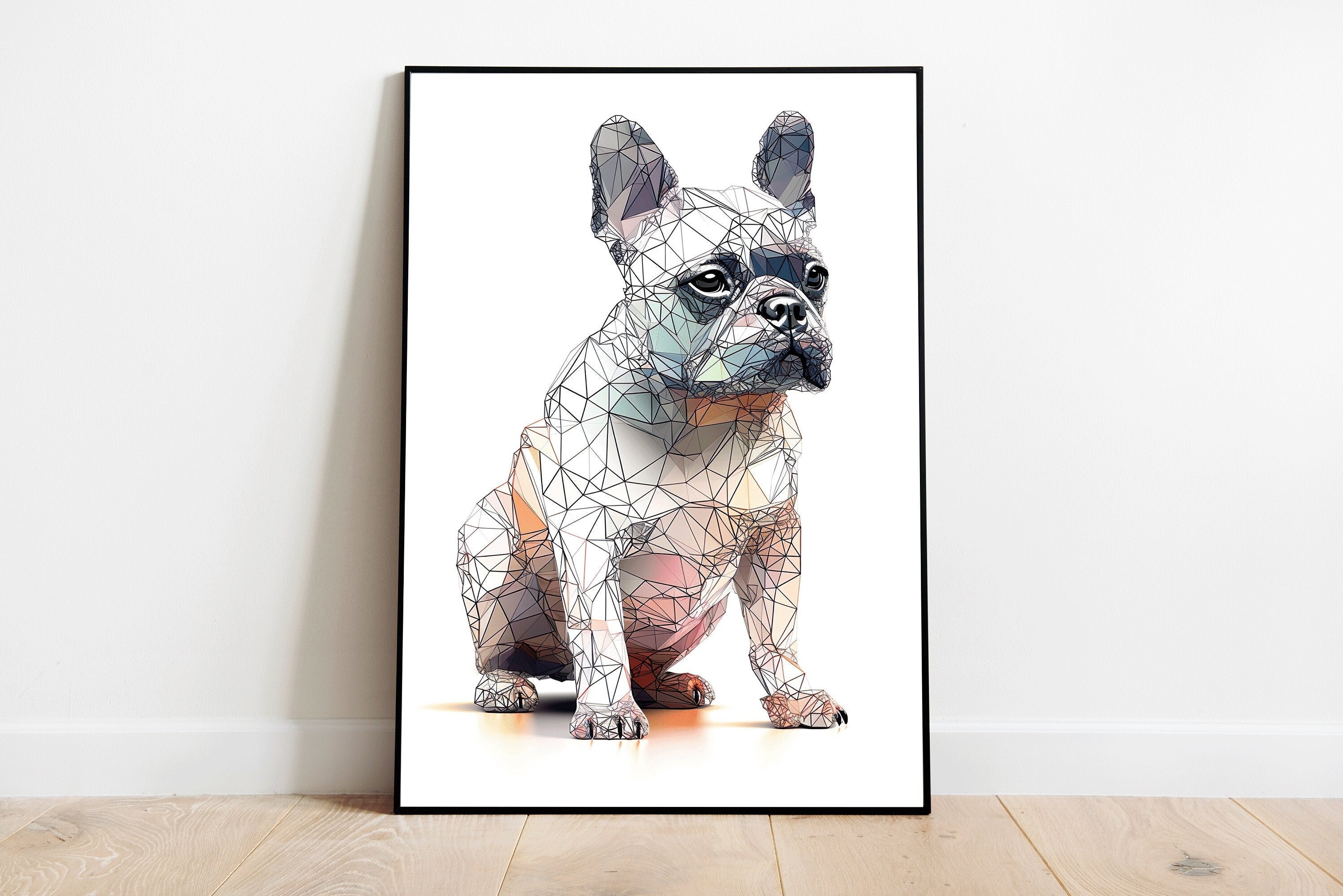 Französische Deko Bulldogge Kunstbemalung - Tierische Kunst