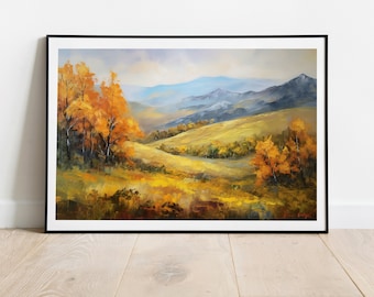 Idyllische Landschaft Naturbild Weide Wiese Ölmalerei Öl Gemälde Kunst Bild Poster Wanddeko Geschenk